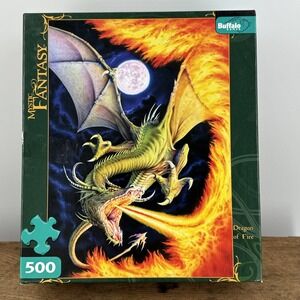 Puzzle Mystic Fantasy‎ Dragon of Fire 500 Pieces w/Bonus Poster Buffalo Games